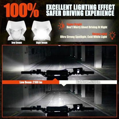 Dirt Bike LED Headlight,Motorcycle Elliptical Headlamp Supermoto Fairing For TC FE TE EXC XCW SXF SX 125 250 300 350 450 500 530 SMC R 690 2024 White - color: White