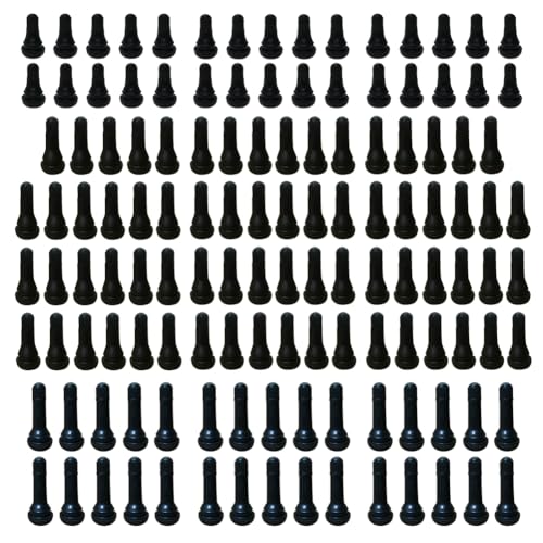 130Pcs TR412 TR413 TR414 Tubeless Valve Stems, Black Rubber Snap-in Valves Tubeless Tire Valve Stems Replacement for Tubeless 0.453 inches Rim Holes on Standard Auto Tires - size: TR412&TR413&TR414-130pcs