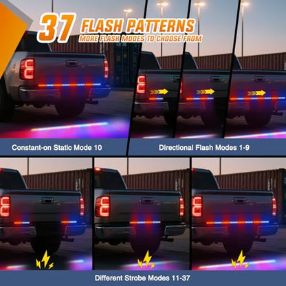 Nilight 60 Inch Emergency Strobe Light Strips with Controller Red Blue - color: 60" Tailgate Strobe w/ Controller Red/Blue
