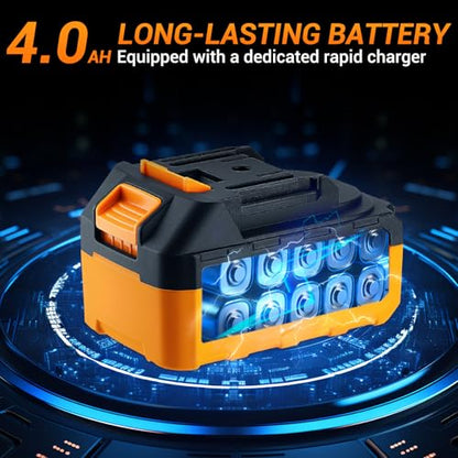 Cordless Impact Wrench:DEKOPRO 590ft-lbs/800N.m Impact Gun, 1/2" Brushless Impact Wrench with 4.0Ah Battery, 4 Sockets, LED Light for Car Home