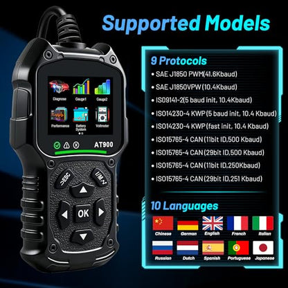OBDII Scanner Car Engine Fault Code Reader Diagnostic Vehicle Scan Tool - color: AT900 Universal OBD II Scanner