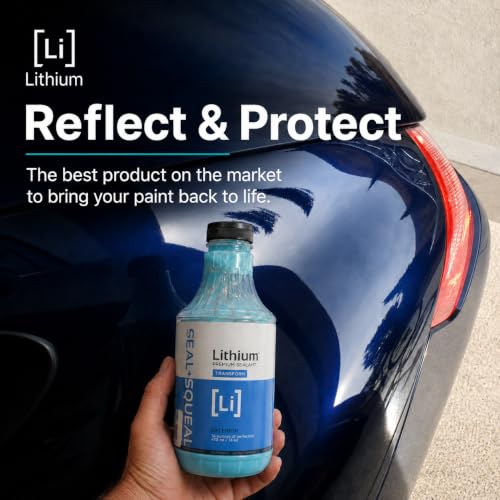Lithium Seal and Squeal Car Paint Restorer, Polish and Sealant for Incredible Shine - Curable Amino Functional Polymers Fused with Si02 Ceramic Nano Technology - Lasts for up to 12 Months (16 oz)