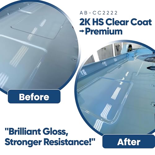 AB-CC2222 Medium Kit – HS 2:1 Clear Coat + 2K UV Medium Hardener | Superior Gloss & Smooth Finish | Ideal for 18–25°C | Automotive Refinish System for Basecoat Protection - color: Clear Coat Premium & Hardener Medium (Kit)