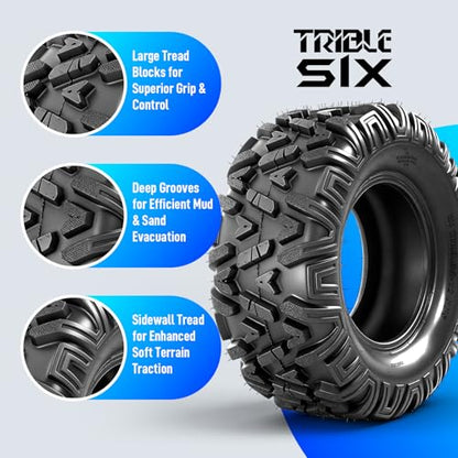 27x9-12 UTV Tires,6PR All-Terrain Tires,Tubeless,Pack of 2 - size: 27x9x12