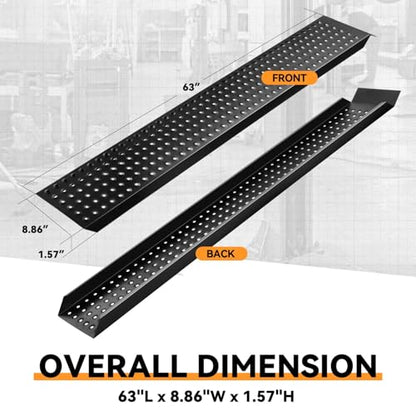 Auto Dynasty 2PCS 63" x 9" Heavy Duty Loading Ramps 880Lbs for Truck ATVs - size: 63" (Black)