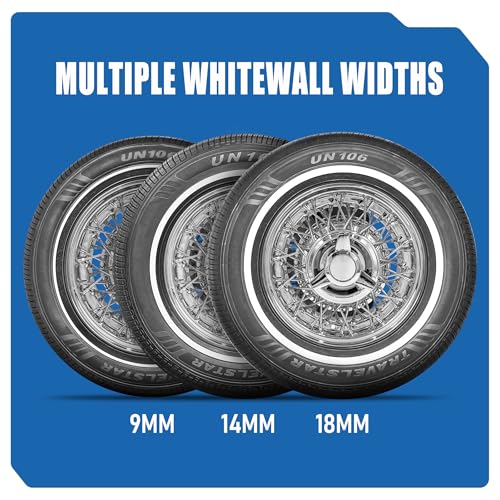 Set of 4 (FOUR) Travelstar UN106 195/75R14 18mm White Wall Radial Tire - size: 195/75R14