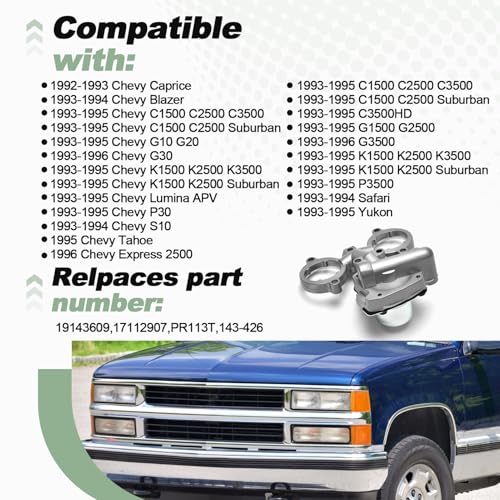 Fuel Injection Pressure Regulator Set Compatible with 1993-1996 Chevy Blazer Express 2500 C1500 C2500 C3500 K1500 K2500 K3500 Suburban Tahoe Yukon C1500 C2500 C3500 Safari Replace 19143609 17112907