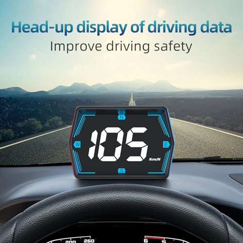 Universal Car HUD GPS Speedometer G20 Car Heads-up Display Plug and Play with USB Connection,Displays MPH, Comes with Compass Over Speed Alert HD Display Speedometer for All Vehicles