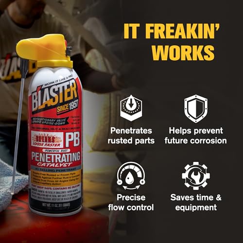 PB Blaster Penetrating Oil Spray, 11 oz Aerosol Cans (2-Pack) – Rust Remover & Bolt Loosener for Stuck Nuts, Bolts & Rusted Parts – Penetrating Catalyst for Automotive & Mechanical Use - size: 11oz (2 Pack)