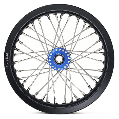TOFR 12"x2.15" CNC Front Wheel Rim Hub Set for Surron Light Bee X LBX - color: Blue, size: 12" Front