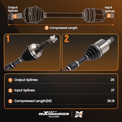 maXpeedingrods Front Left CV Axle Shaft Assembly for Nissan Altima - size: 60-6262