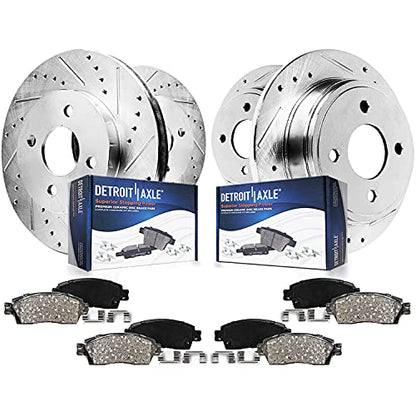 Detroit Axle - Brakes Kit Drilled Rotors Brake Pads for Integra Honda Civic - size: 8PR50394/KIT