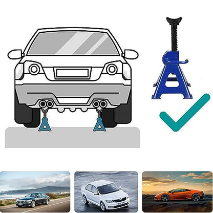 VickyHome 1 Pair of Metal Steel Car Jack Support Support Stand for Car Motorcycle Vehicle Lift Floor Jack Adjustable Height 29 cm to 43 cm