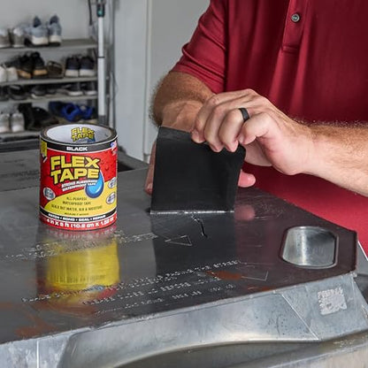 Flex Tape Strong Rubberized Waterproof Tape, Black, 4 in x 5 ft, 1-Pack