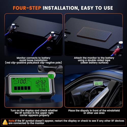 ANCEL BM200 PRO 12V Car Battery Monitor, 433MHz Wireless Battery Tester
