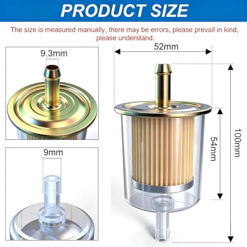 smseace 4Pcs 5/16 Inch fuel filter inline with 8Pcs Hose Clamps in line fuel filter 5/16 Inch for Motorcycles, Car, Trucks 5/16 Inch Inline Fuel Filter - size: 5/16 Inch