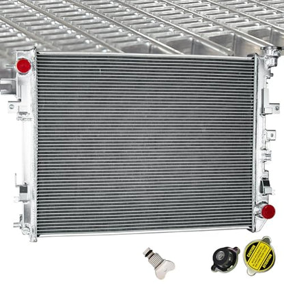 Replacement for Dodge Radiator Fit 2009-18 Dodge Ram 1500 2500 3500 Pickup - size: 3 Row Radiator w/Plastic Drain