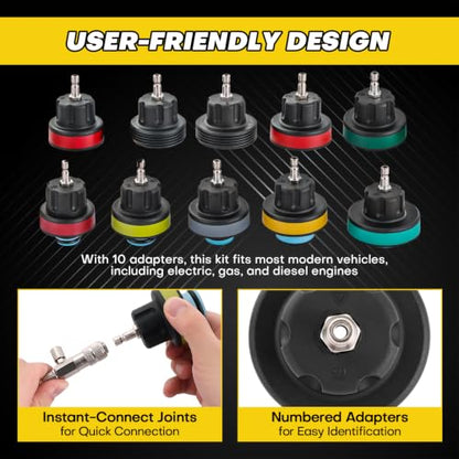 18PCS Radiator Pressure Tester Kit - color: Blue