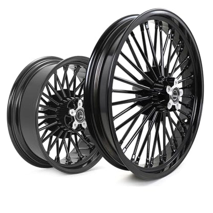 TOFR 21x3.5 16x5.5 Fat Spoke Black Wheels For Harley Softail Slim 2018-2021 - size: Front:21x3.5 Rear:16x5.5