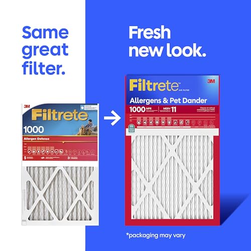 Filtrete 14x18x1 Air Filter, MERV 11, MPR 1000, Allergens & Pet Dander, 3-Month AC and Furnace Filters, Cleaner Air, Reliable Airflow, 4 HVAC Filters (Actual Size 13.81 x 17.81 x 0.81 in) - size: 14x18x1