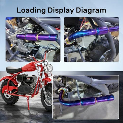 Colorful performance 212cc Mini Bike Exhaust Pipe With Female Thread - color: Colorful