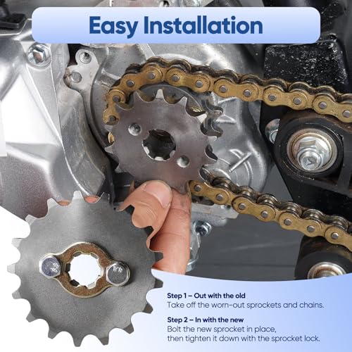 420-17T 17mm Motorcycle Front Engine Sprocket Replacement for 50cc 70cc 90cc 110cc 125cc 140cc 160cc Lifan Loncin Lifan Zongshen Roketa Coolster Sunl Dirt Bike Chinese ATVs Go Kart Sprocket - color: 420-17T