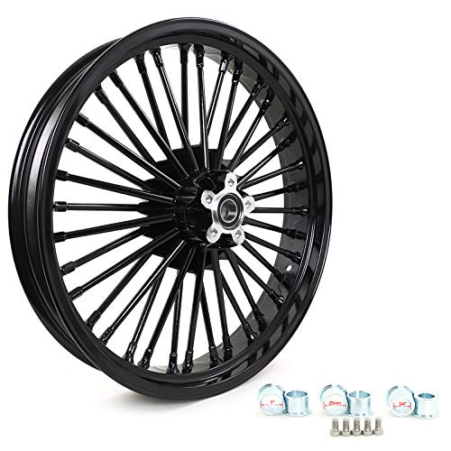 TOFR 21x3.5 16x5.5 Fat Spoke Wheels Black For Harley Dyna FXD FXDB 06-07 - color: 21x3.5 16x5.5 Black, size: Dyna 2006-2007