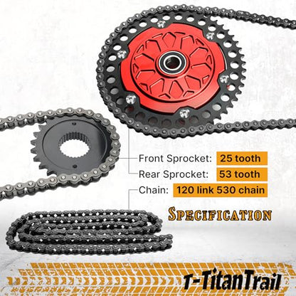 2009-up Touring Belt Drive to Chain Drive Conversion Kit for Harley, Red - color: Red