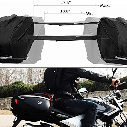 Niche 2pcs Deluxe Motorcycle Saddle Bag, Side Bag, Pannier for Street Bike and Sports Bike, Expandable and Waterproof Travel Bag NMO-8209