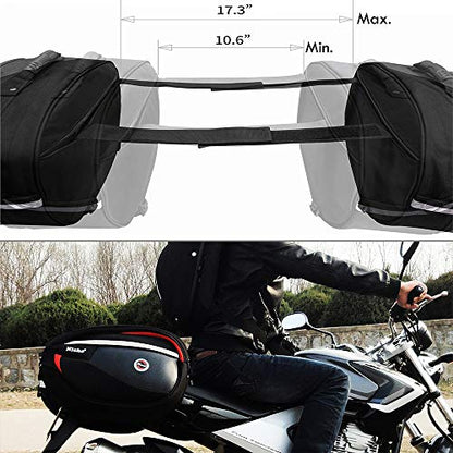 Niche 2pcs Deluxe Motorcycle Saddle Bag, Side Bag, Pannier for Street Bike and Sports Bike, Expandable and Waterproof Travel Bag NMO-8209