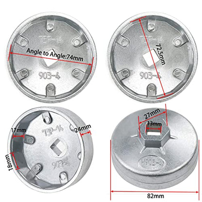 Oil Filter Cap Wrench,14-Flute, 74mm Max Inner Dia, Aluminum Alloy - size: Model 903-4