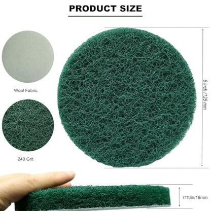 10 Pack 5" 240 Grit Non-Scratch Polishing Pad Hook & Loop Discs, Non-Abrasive Finishing Pads, Buff & Polish Finished Surfaces, Wood Oil & Wax Application, 5 Inch Orbital Sander Polishing Pad - style: 240 Grit