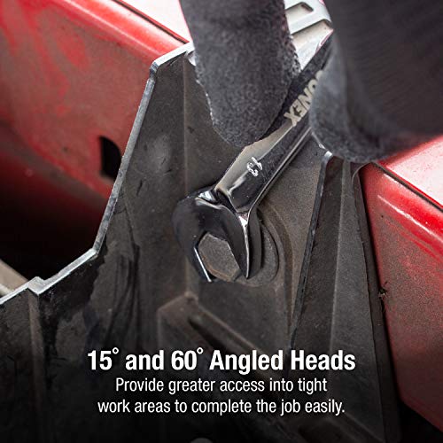 SUNEX TOOLS 9914M Metric Angle Wrench Set, Fully Polished, 6mm - 19mm, 14-Piece - size: Metric, style: Metric Angle Head