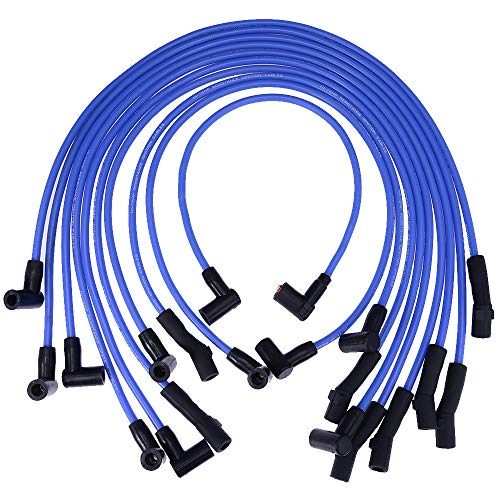New Racing 8mm Blue Spark Plug Wire Set Ignition Wire Set Replacement for Ford F-150 F150 Mustang 5.0L 5.8L, SBF 302