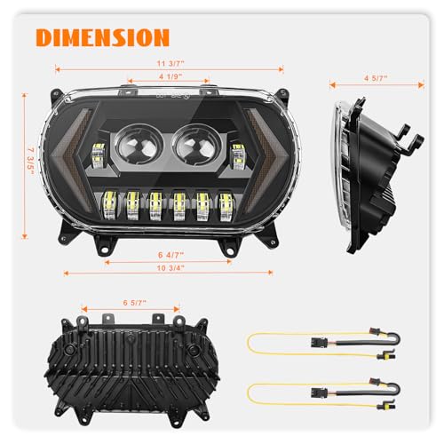 120W Road Glide Led Headlight Super Bright Front Headlamp High Low Beam w/Turn Signal Light DRL Fit for 2015-2023 Harley Touring Road Glide FLTR Models 2024 FLTRK FLTRT