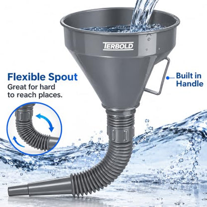 Automotive Flex Funnel with Hose (Grey) - color: Grey