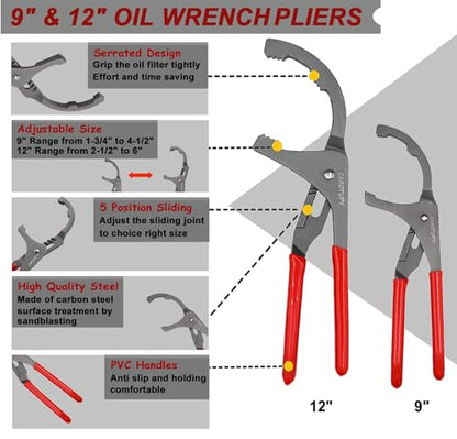 Oil Filter Wrench Set, Adjustable 3-Jaw Oil Filter Wrench (4 Pcs) - size: 4 Pack - Silver