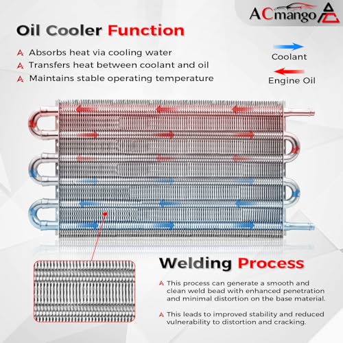 6 Pass Ultra-Cool Tube and Fin Transmission Cooler - color: Silver, size: 6-pass