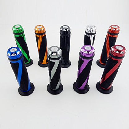 Universal Motorcycle Rubber Gel Handlebar Hand Grips for 7/8" Bar End Handle Bars Sports Bikes - color: Green
