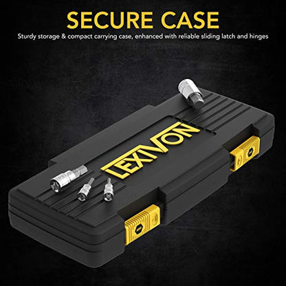 LEXIVON Master HEX Bit Socket Set, Premium S2 Alloy Steel | Complete 32-Piece, SAE and Metric Set | Enhanced Storage Case (LX-144) - style: HEX 32pc