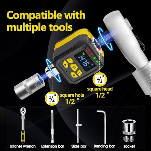 Digital Torque Wrench Adapter 1/2" Drive, 7.5-147.5 ft-lb - size: 200 Nm