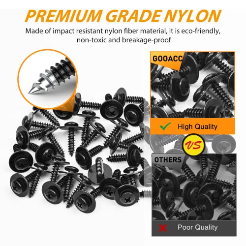 GOOACC 50pcs Splash Shield General Purpose Phillips Truss Head Sems Screw for Honda Acura BMW Fender Liner Bumper Cover Screws 90114-SE0-000 90114-SZ3-000 M4.8-1.61x19mm - color: 50Pcs General Screw