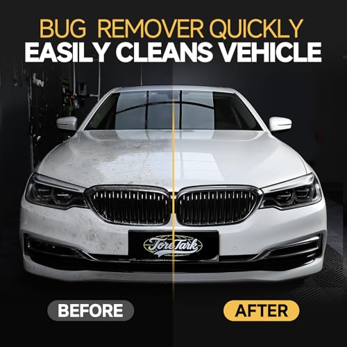 toretark Bug Remover for Cars Exterior - Tree Sap Remover for Cars Exterior, Quickly Dissolves for Water Spot, Bird Poop, Resin, Grease, Tar - PH Neutral, Safe on Paint, Rubber, Chrome, Glass