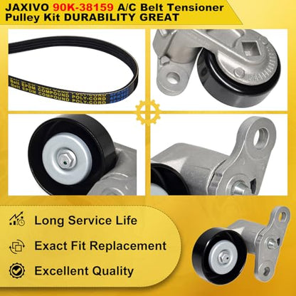 90K-38159 A/C Belt Tensioner Pulley Kit Compatible with 03-06 Escalade ESV Express 2500 Van Yukon Denali,99-08 Silverado Sierra 1500 2500HD,03-07 H2,00-08 Yukon XL 2500 Replace 4K378 12562065