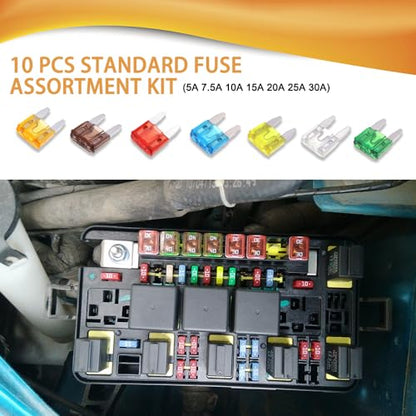 Car Fuses Assortment Kit, 5A 7.5A 10A 15A 20A 25A 30A Auto Fuses