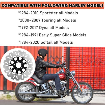 11.8" Rear Floating Brake Rotor Disc Compatible with Harley Sportster Softail Touring Dyna Early Super Glide Motorcycle Brake Disc - size: 11.8" Rear Rotor