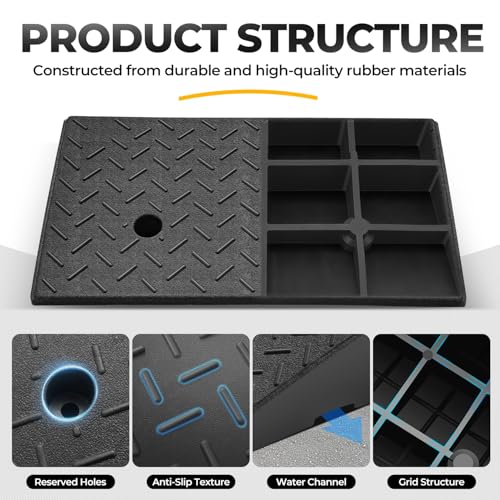 Auto Dynasty 4.3"H Rubber Curb Ramps for Driveway Sidewalk, HeavyDuty 2 Set - size: 4.3" Rise