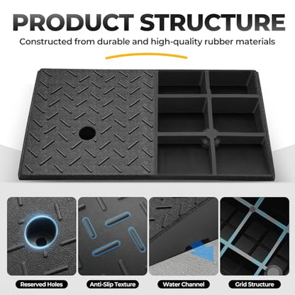 Auto Dynasty 4.3"H Rubber Curb Ramps for Driveway Sidewalk, HeavyDuty 2 Set - size: 4.3" Rise