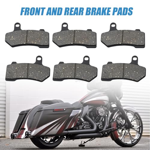 Front and Rear Brake Pads Replacement for Harley Road Glide 2008-2021, for FLHX Street Glide 2008-2022, for Road King 2008-2022, for FLHTCU Ultra Classic Electra Glide 2008-2015