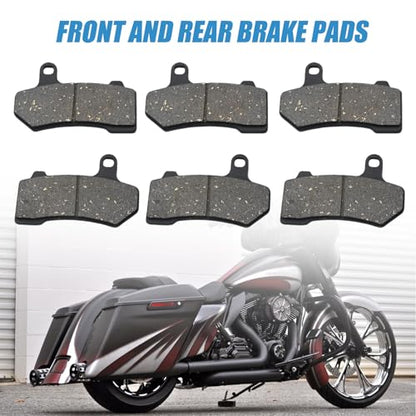 Front and Rear Brake Pads Replacement for Harley Road Glide 2008-2021, for FLHX Street Glide 2008-2022, for Road King 2008-2022, for FLHTCU Ultra Classic Electra Glide 2008-2015